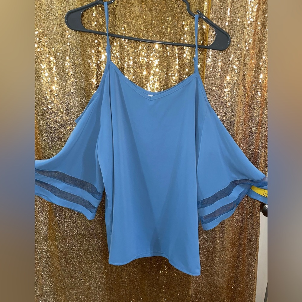 Light Blue Spaghetti Strap Blouse